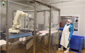 На крупнейшем в Красноярском крае свинокомплексе начал работать робот-упаковщик